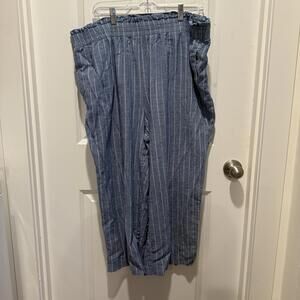 Jones & Co Women's Blue Pinstriped Casual Pants Size 20W